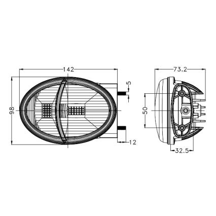 LED priekšējais lukturis traktoram LED/102W/10-30V IP69 5700K