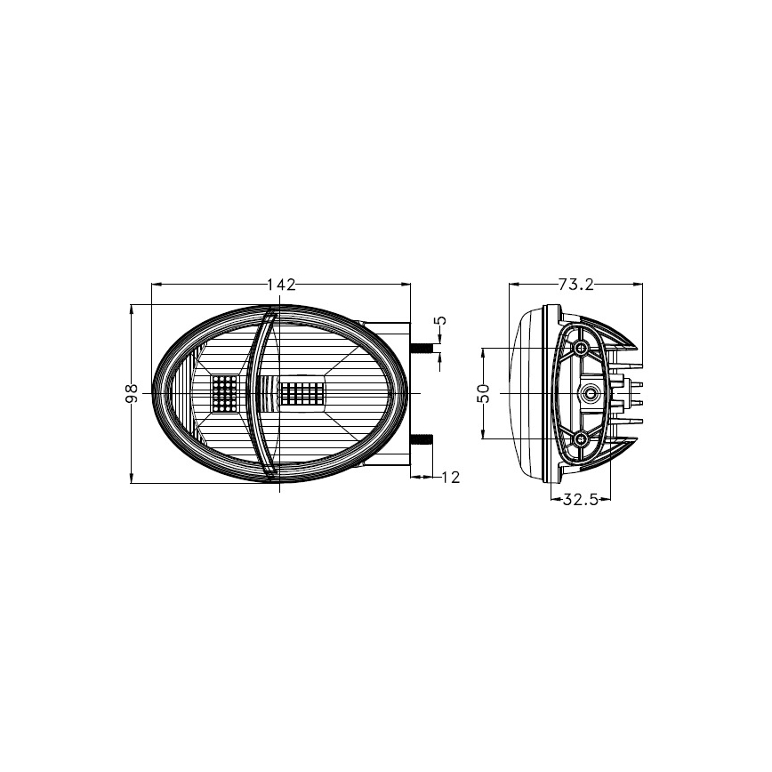 LED priekšējais lukturis traktoram LED/102W/10-30V IP69 5700K