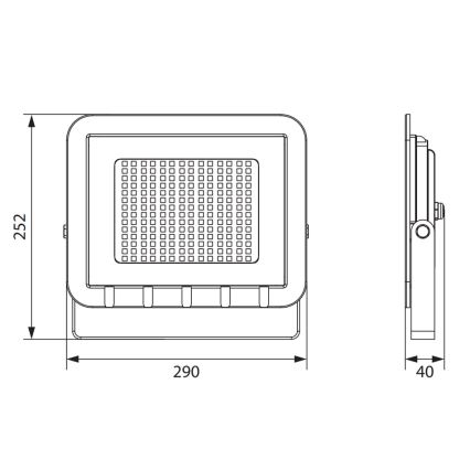 LED Prožektors ALUM 1xLED/100W/230V IP65 4000K