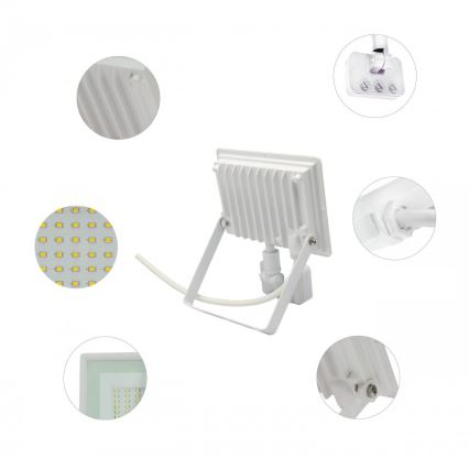 LED prožektors ar kustības sensoru NOCTIS LUX 3 LED/50W/230V 4000K IP44 balts