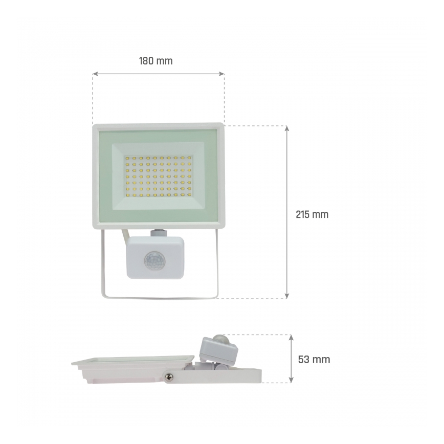 LED prožektors ar kustības sensoru NOCTIS LUX 3 LED/50W/230V 4000K IP44 balts