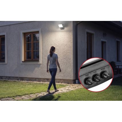 LED prožektors ar kustības un krēslas sensoru TAMBO EVO LED/50W/230V 4000K IP44, melns