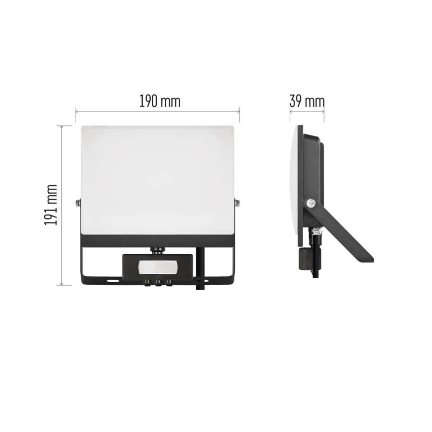 LED prožektors ar kustības un krēslas sensoru TAMBO EVO LED/50W/230V 4000K IP44, melns