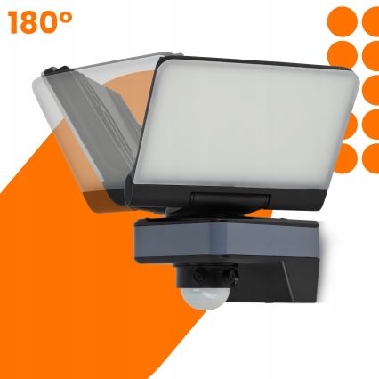 LED prožektors ar kustības un krēslas sensoru LED/24W/230V 4200K IP54 melns