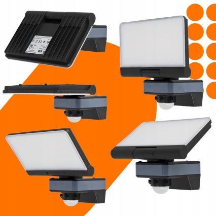 LED prožektors ar kustības un krēslas sensoru LED/44W/230V 4200K IP54 melns