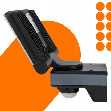 LED prožektors ar kustības un krēslas sensoru LED/44W/230V 4200K IP54 melns