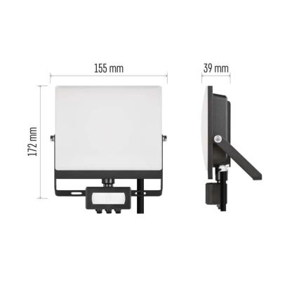 LED prožektors ar kustības un krēslas sensoru TAMBO EVO LED/30W/230V 4000K IP44 melns