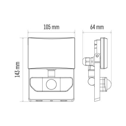 LED Prožektors ar sensoru LED/10,5W/230V IP54