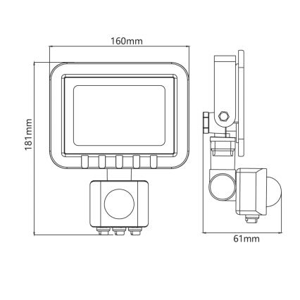 LED Prožektors ar sensoru LED/30W/230V IP65