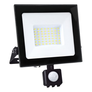 LED Prožektors ar sensoru LED/50W/230V 6500K IP44 melna