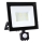 LED Prožektors ar sensoru LED/50W/230V 6500K IP44 melna