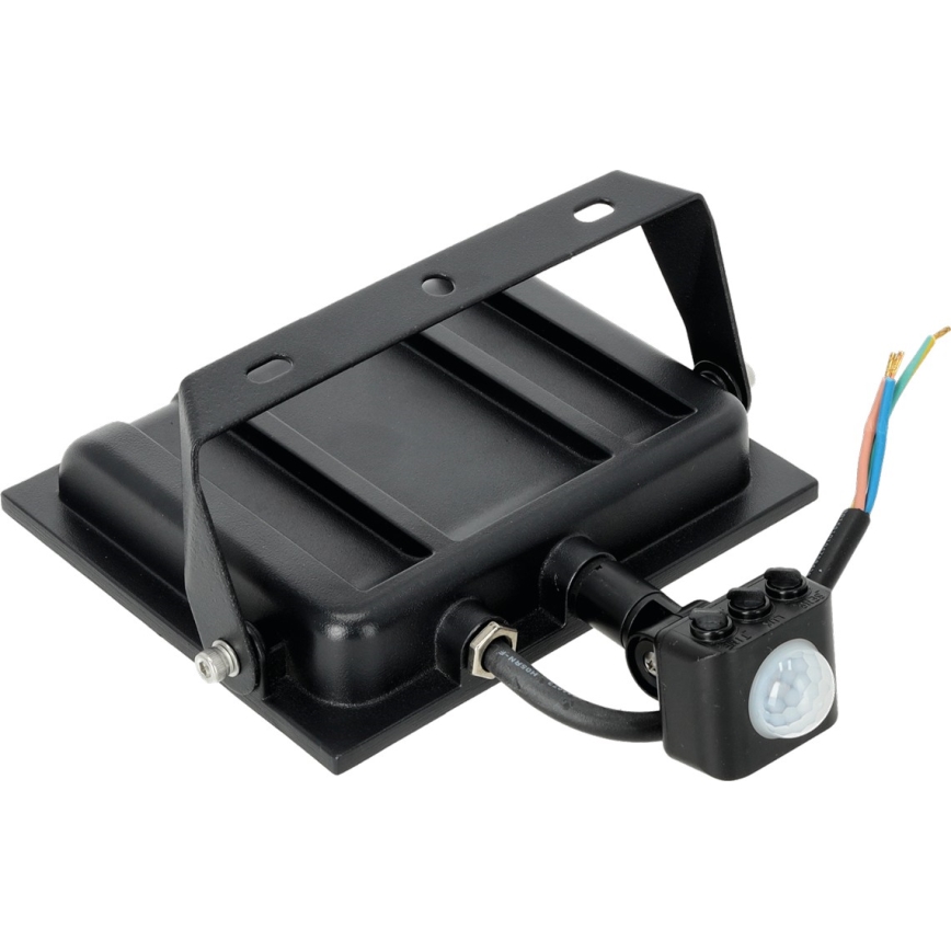 LED Prožektors ar sensoru LED/50W/230V 6500K IP44 melna