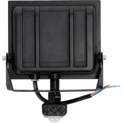 LED Prožektors ar sensoru LED/50W/230V 6500K IP44 melna