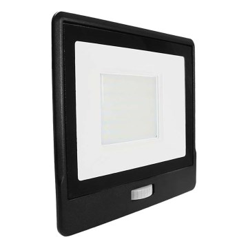 LED Prožektors ar sensoru LED/50W/230V 6500K IP65 melna