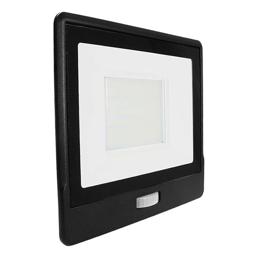 LED Prožektors ar sensoru LED/50W/230V 6500K IP65 melna
