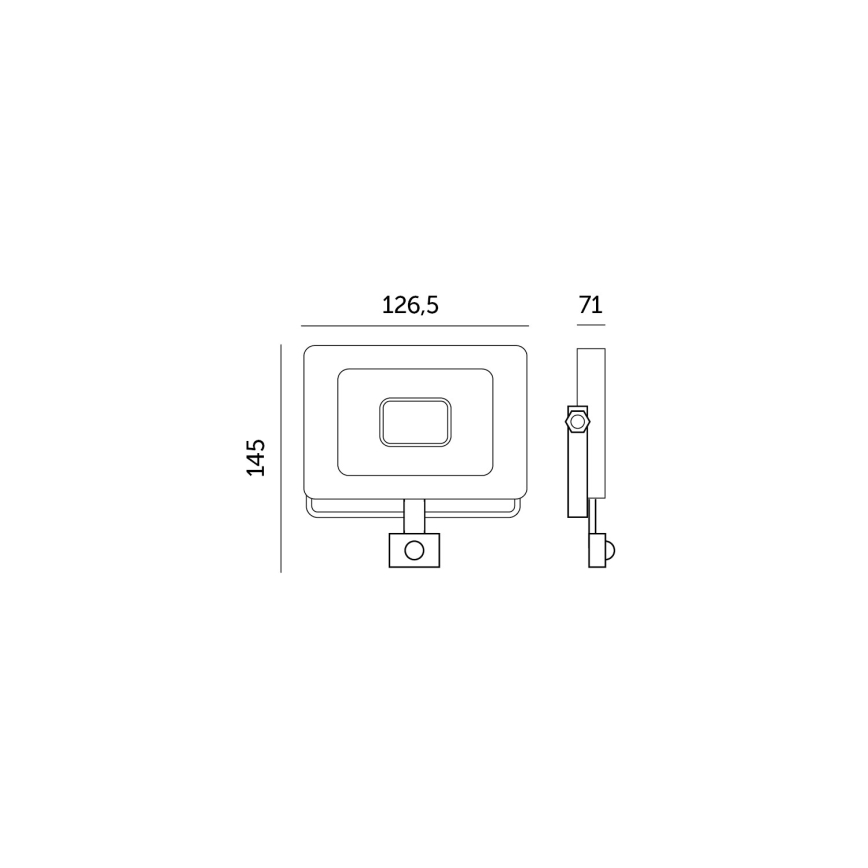 LED Prožektors ar sensoru MHC LED/20W/230V IP44 6500K melna