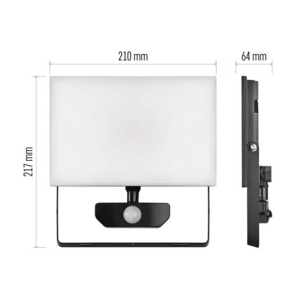 LED Prožektors ar sensoru TAMBO LED/50W/230V 4000K IP54