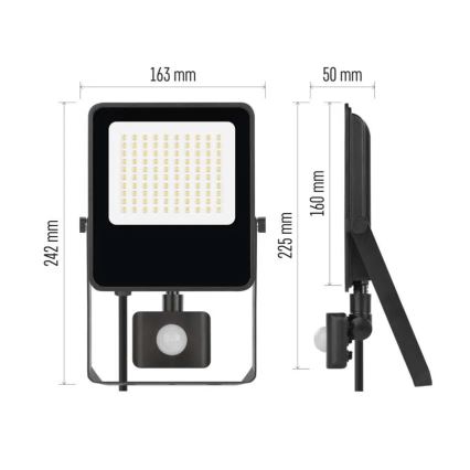 LED Prožektors ar sensoru VISIO LED/50W/230V 4000K IP65