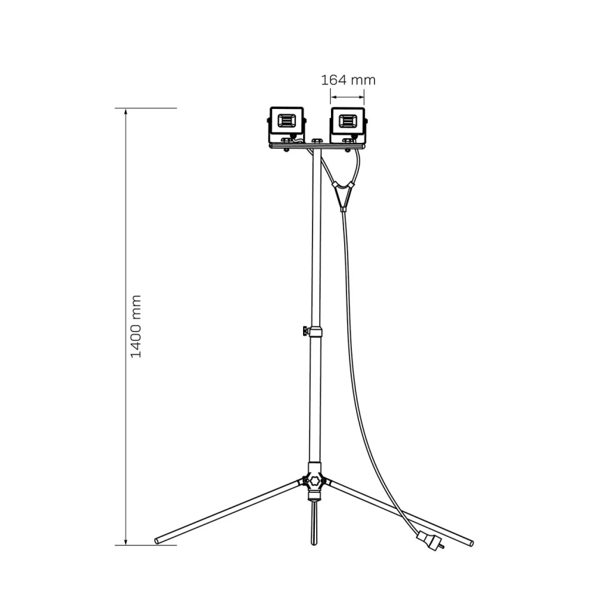 LED prožektors ar statīvu 2xLED/30W/230V 6500K IP65 dzeltena