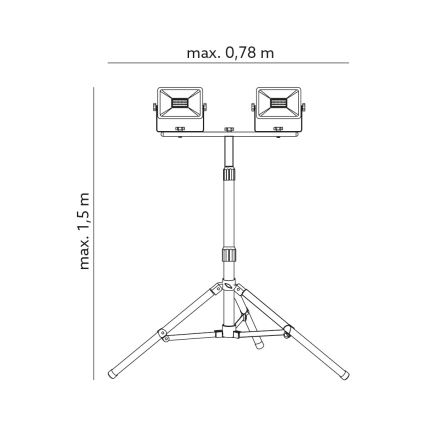 LED Prožektors ar statīvu 2xLED/30W/230V IP65