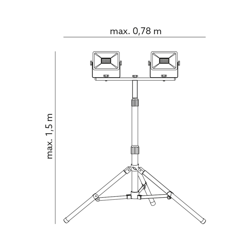 LED Prožektors ar statīvu 2xLED/30W/230V IP65