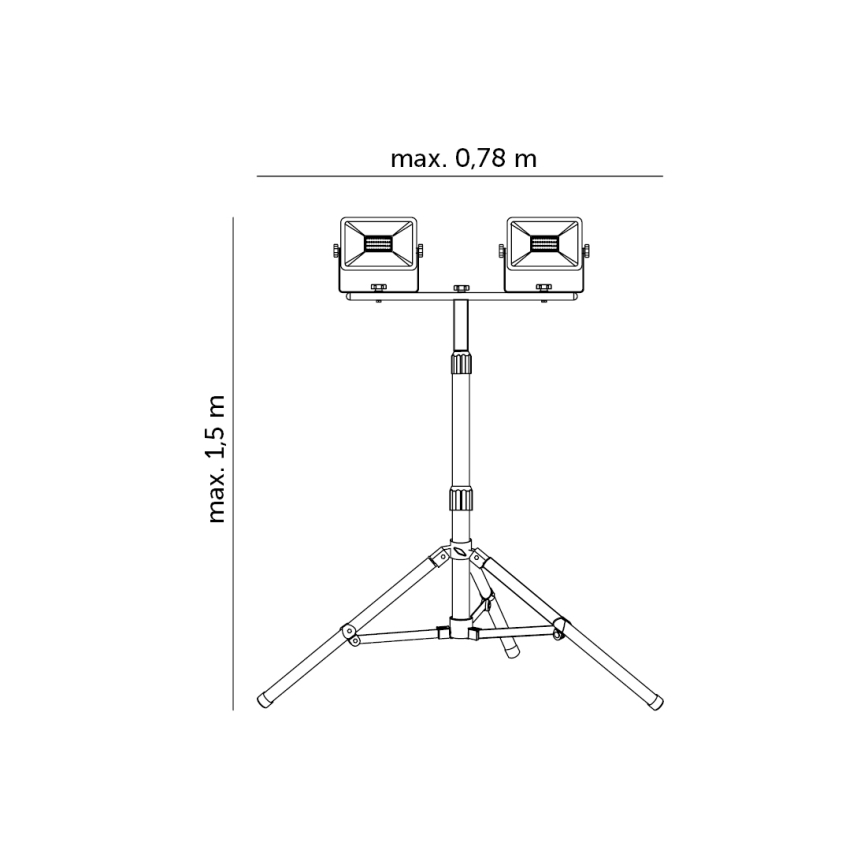 LED Prožektors ar statīvu 2xLED/30W/230V IP65