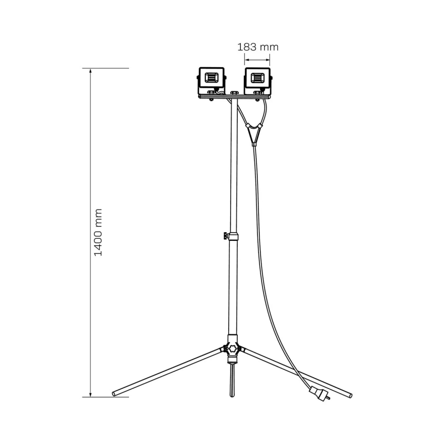 LED prožektors ar statīvu 2xLED/50W/230V 6500K IP65 dzeltens