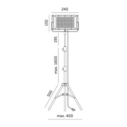 LED Prožektors ar statīvu augu audzēšanai FIRON LED/45W/230V IP54 melna