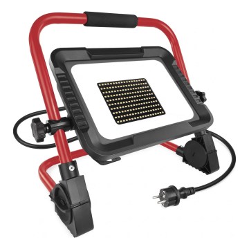 LED prožektors ar statīvu ELION LED/100W/230V 4000K IP65 sarkans/melns