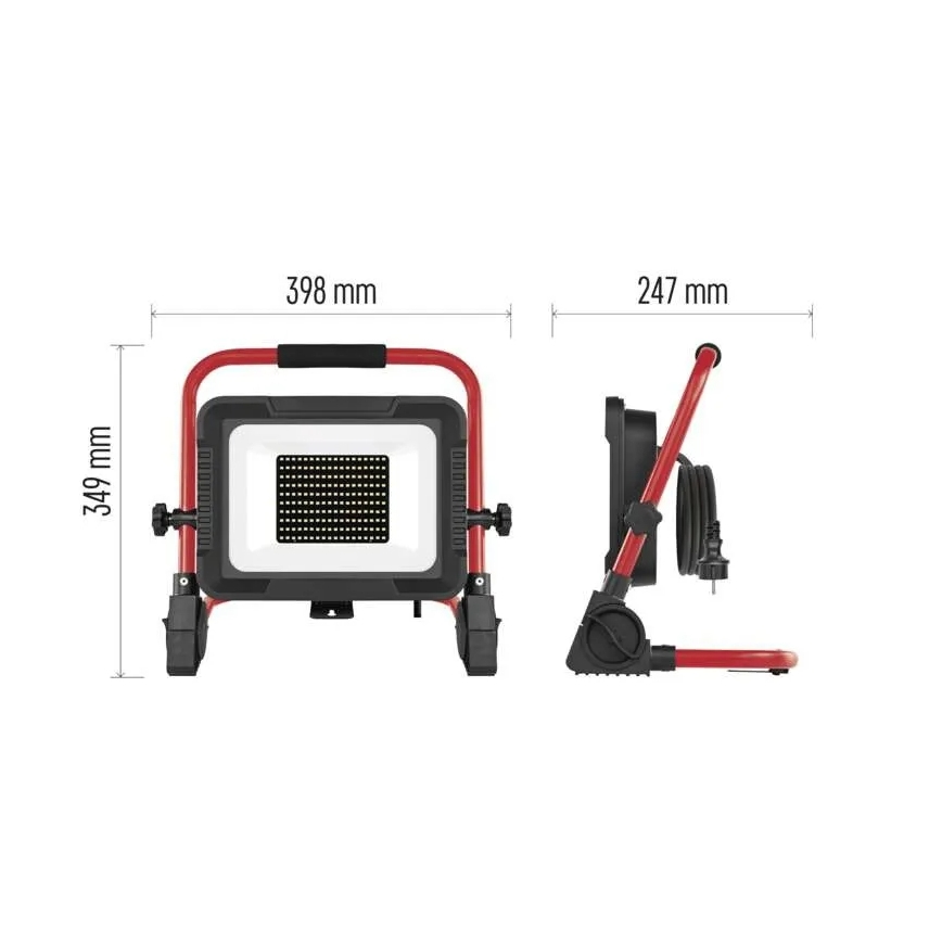 LED prožektors ar statīvu ELION LED/100W/230V 4000K IP65 sarkans/melns