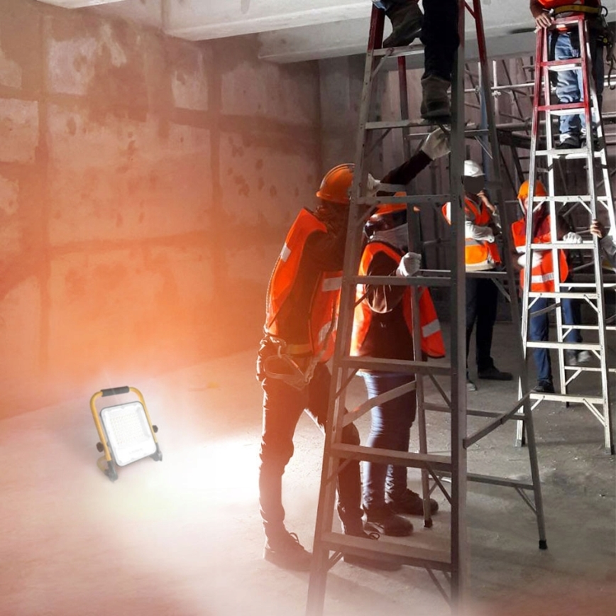 LED prožektors ar statīvu LED/100W/230V 4500K IP65 oranžs