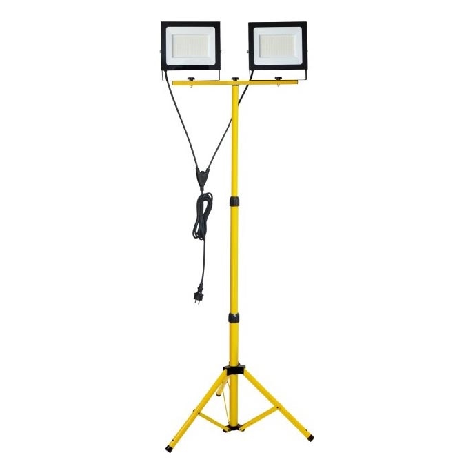 LED Prožektors ar statīvu TIGRA 2xLED/100W/230V 4000K IP54 melna/dzeltena