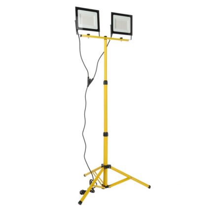 LED Prožektors ar statīvu TIGRA 2xLED/100W/230V 4000K IP54 melna/dzeltena