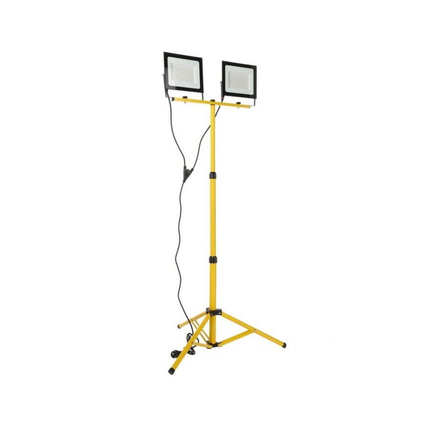 LED Prožektors ar statīvu TIGRA 2xLED/100W/230V 4000K IP54 melna/dzeltena