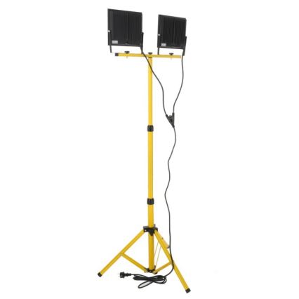 LED Prožektors ar statīvu TIGRA 2xLED/100W/230V 4000K IP54 melna/dzeltena