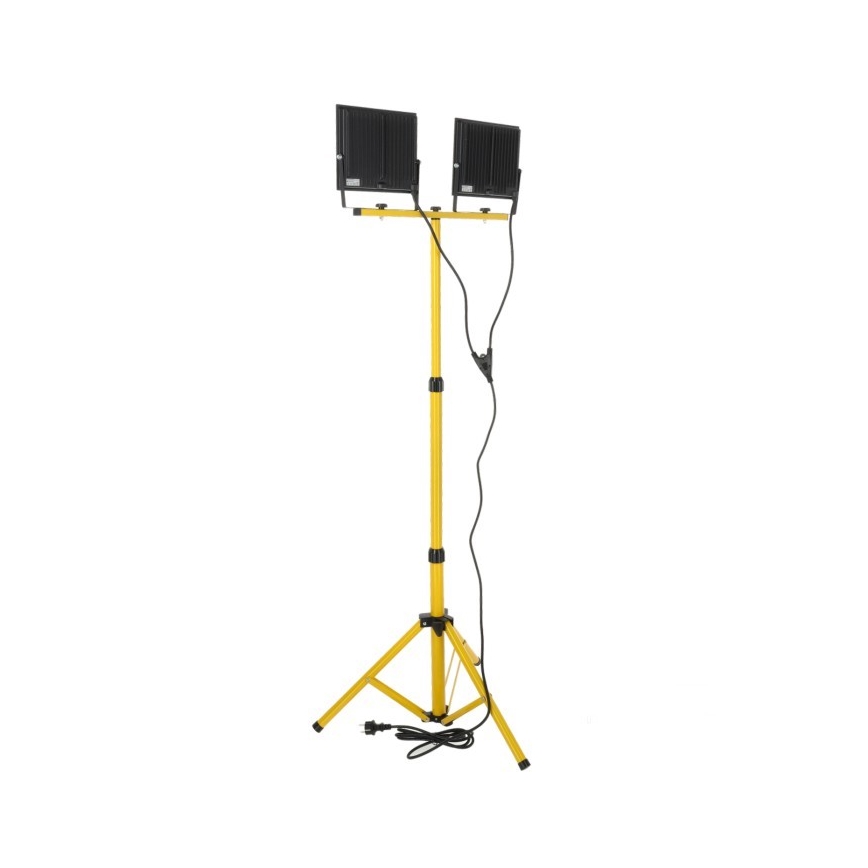 LED Prožektors ar statīvu TIGRA 2xLED/100W/230V 4000K IP54 melna/dzeltena