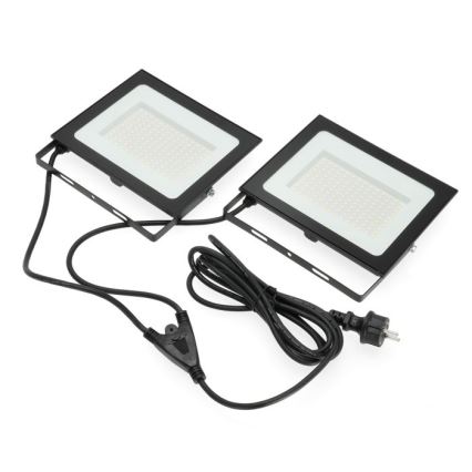 LED Prožektors ar statīvu TIGRA 2xLED/100W/230V 4000K IP54 melna/dzeltena