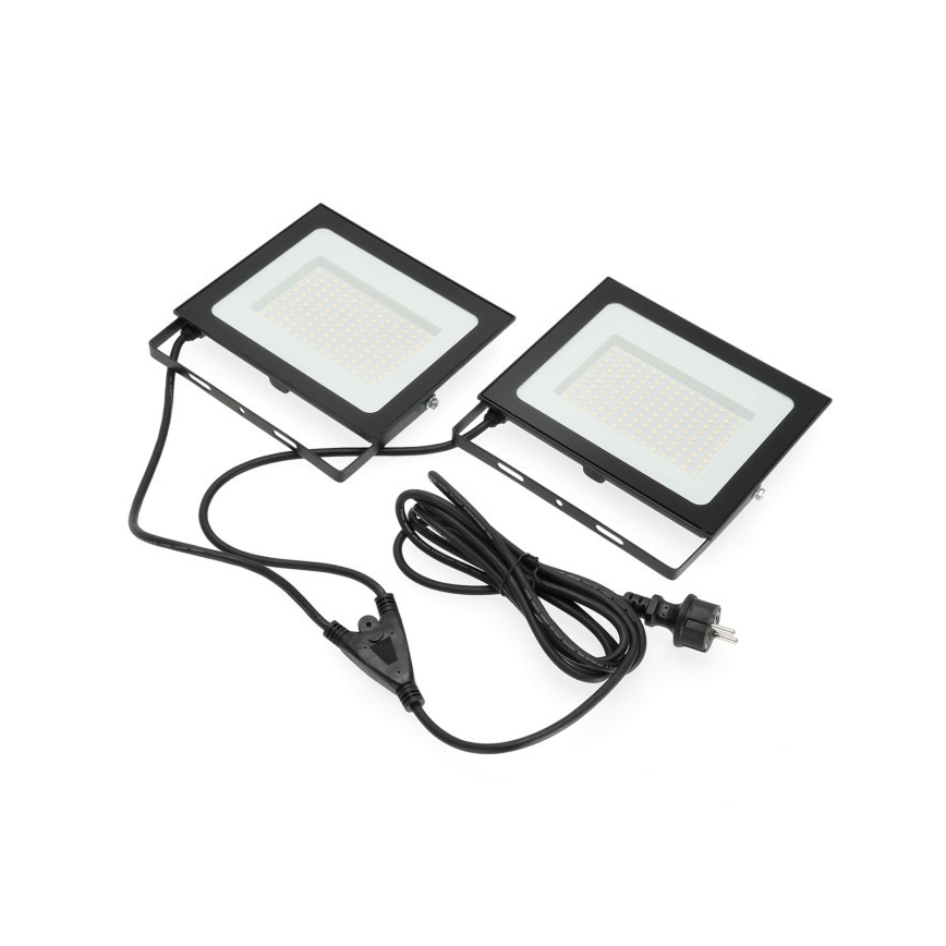 LED Prožektors ar statīvu TIGRA 2xLED/100W/230V 4000K IP54 melna/dzeltena