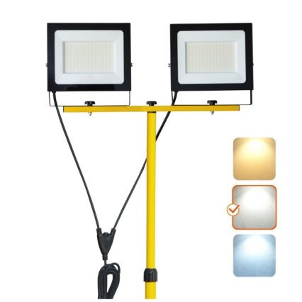 LED Prožektors ar statīvu TIGRA 2xLED/100W/230V 4000K IP54 melna/dzeltena
