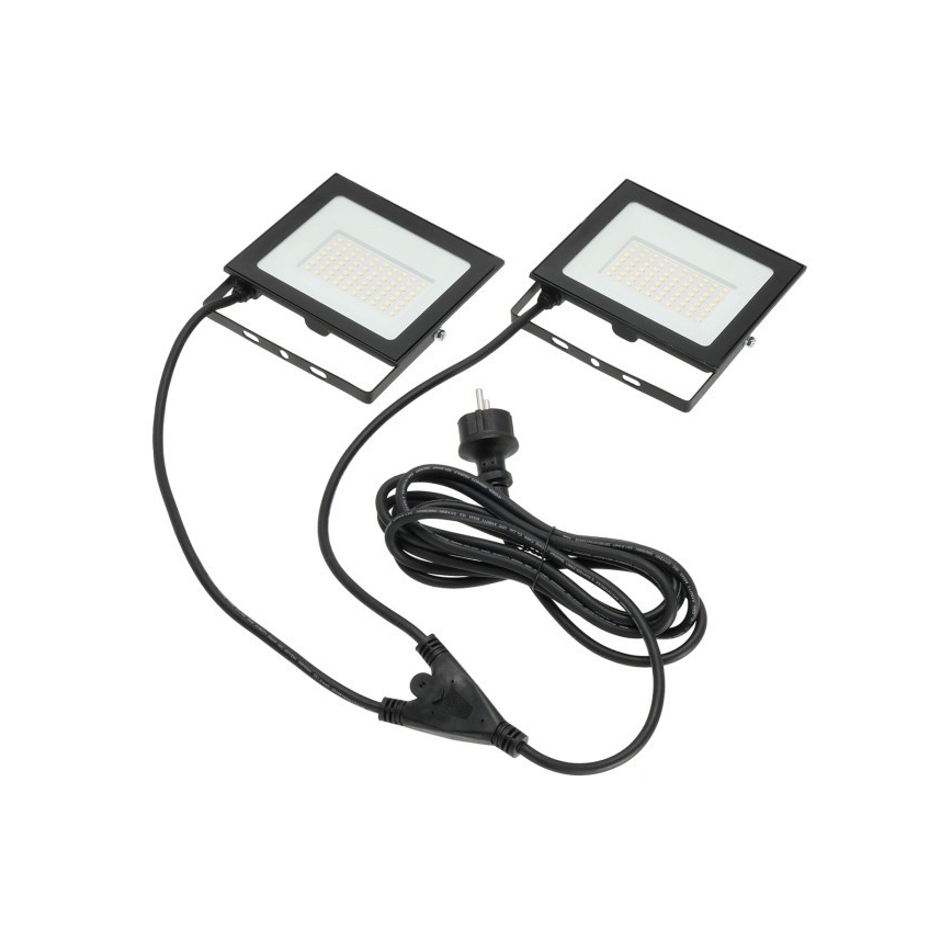 LED Prožektors ar statīvu TIGRA 2xLED/50W/230V 4000K IP54 melna/dzeltena