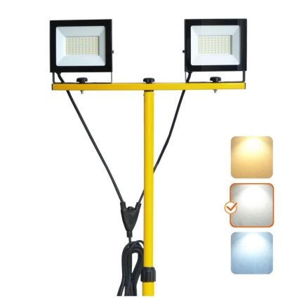 LED Prožektors ar statīvu TIGRA 2xLED/50W/230V 4000K IP54 melna/dzeltena