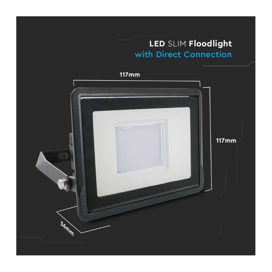 LED Prožektors ar tiešu savienojumu SAMSUNG CHIP LED/30W/230V IP65 6500K