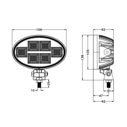 LED Prožektors automašīnai BLACK LED/150W/10-30V IP69 5700K ovāls