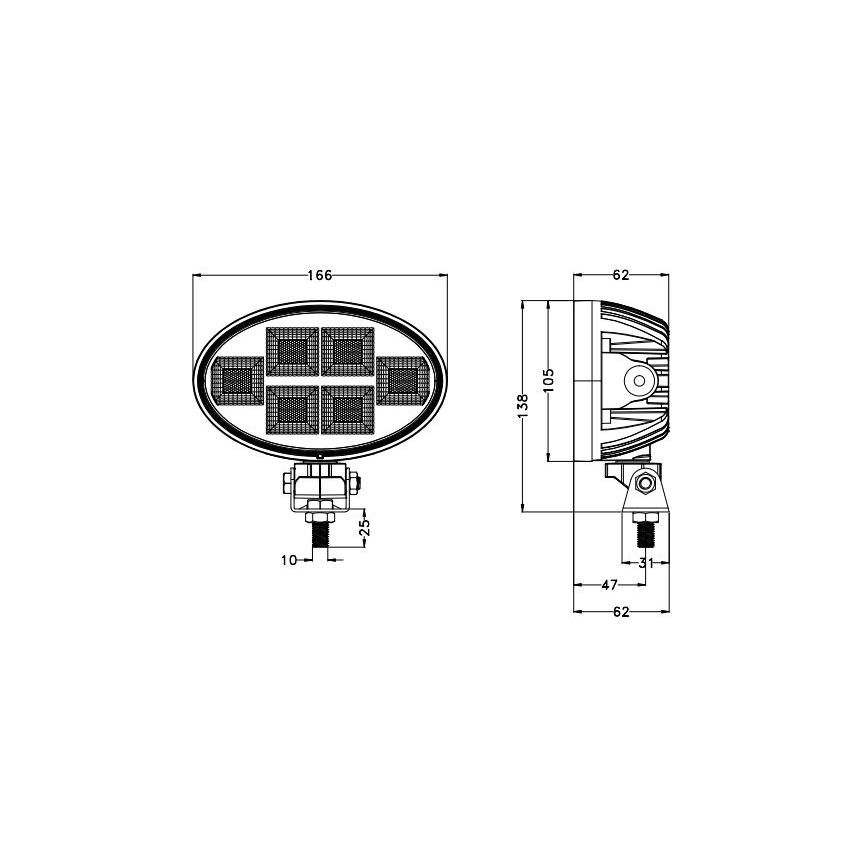LED Prožektors automašīnai BLACK LED/150W/10-30V IP69 5700K ovāls