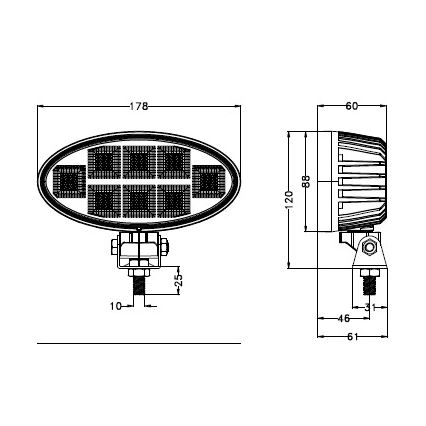 LED Prožektors automašīnai BLACK LED/160W/10-30V IP69 5700K ovāls