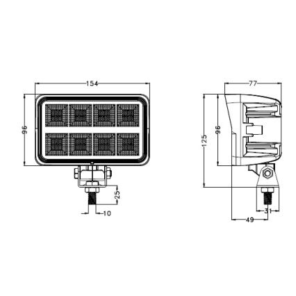 LED Prožektors automašīnai BLACK LED/160W/10-30V IP69 5700K taisnstūrveida