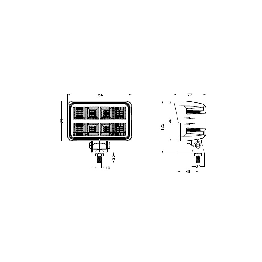 LED Prožektors automašīnai BLACK LED/160W/10-30V IP69 5700K taisnstūrveida