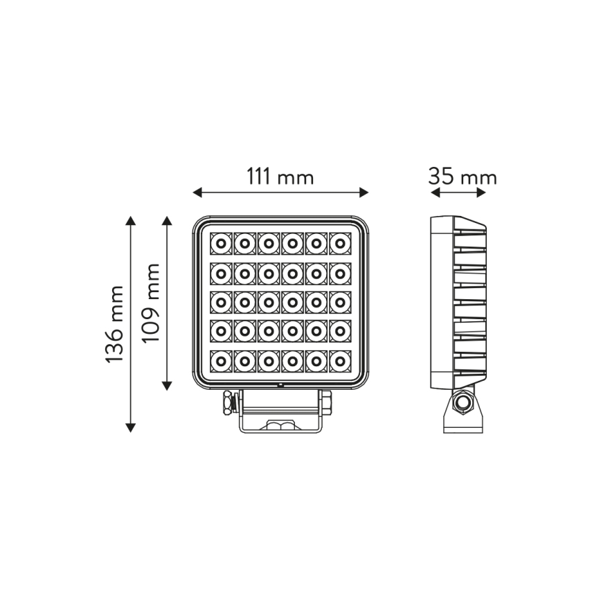 LED Prožektors automašīnai BLACK LED/30W/10-30V IP69 5700K leņķa