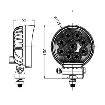LED Prožektors automašīnai BLACK LED/36W/10-30V IP69 5700K apaļa