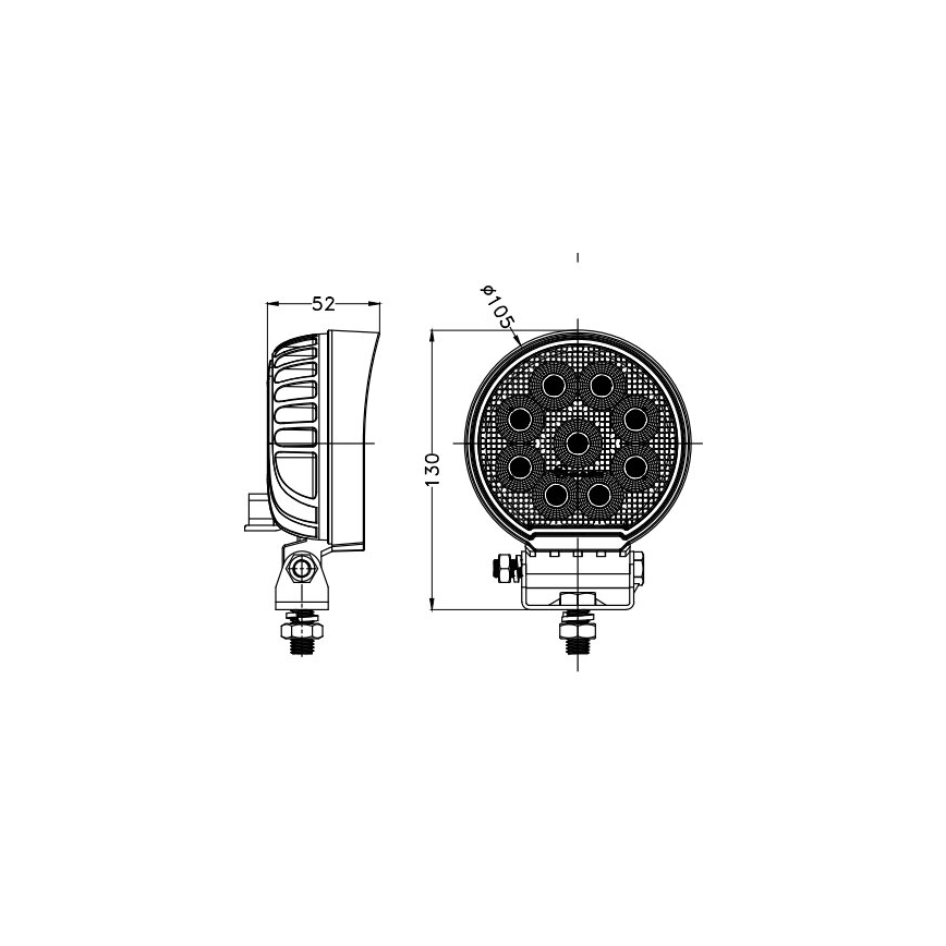 LED Prožektors automašīnai BLACK LED/36W/10-30V IP69 5700K apaļa